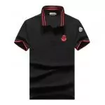 acheter tops t-shirts hommes moncler polo badge embroidered isp noir rouge